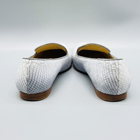 M.Gemi Shoes Womens EU 35.5 US 5.5 Gray Python Embossed Leather Loafers Italy - Picture 8 of 13